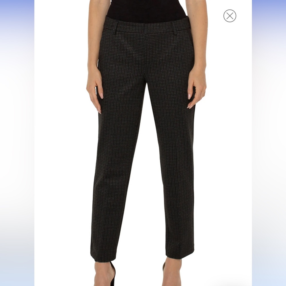 Liverpool Plaid Ankle Crop Pant